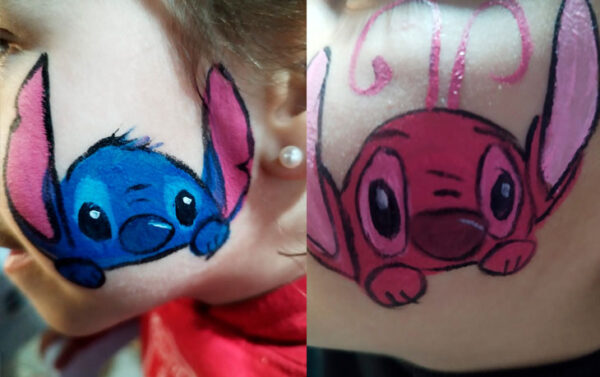 Pintacaras con motivos de dibujos infantiles